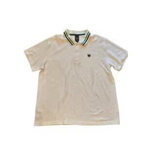 Houston white knit golf preppy polo short sleeve Mens XL academia nerdy